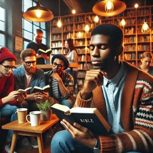 boy reading a bible